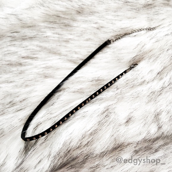 The Edgy Shop Jewelry - Faux Suede Rivet Choker